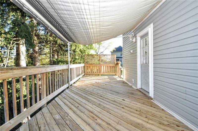 The huge back deck, so serene