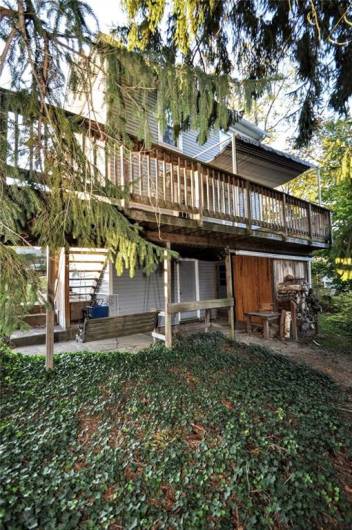 The back of the home showing the huge deck