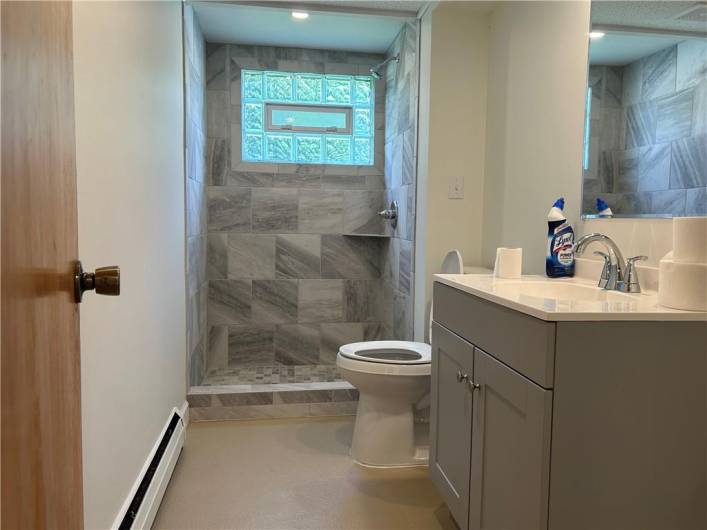 New bathroom on lower level