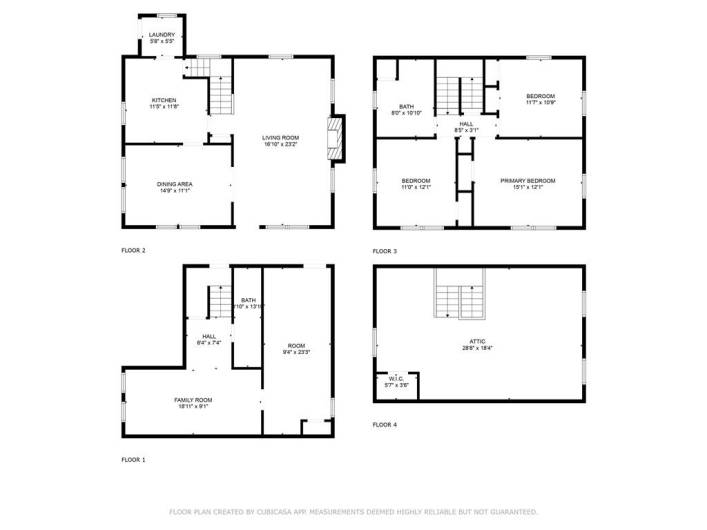 1-Basement, 2-Main, 3-2nd Floor, 4-Attic