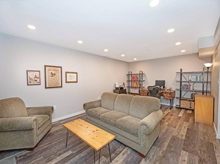 Lower Level Living Room with fireplace