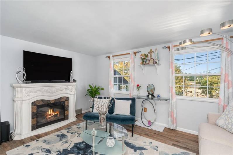 Living Room with electric fireplace