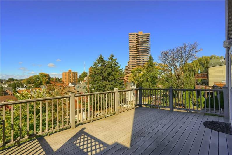 A beautiful deck stems from the main dining area allowing for outdoor seating and dining.