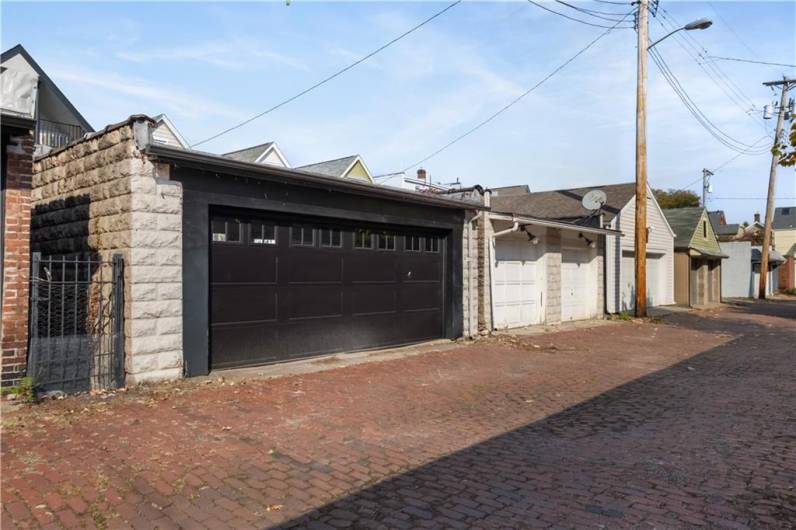 Two car garage with new garage door!