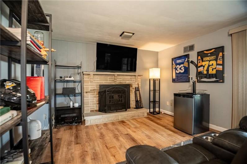 Family Room, Wood Burning Fireplace