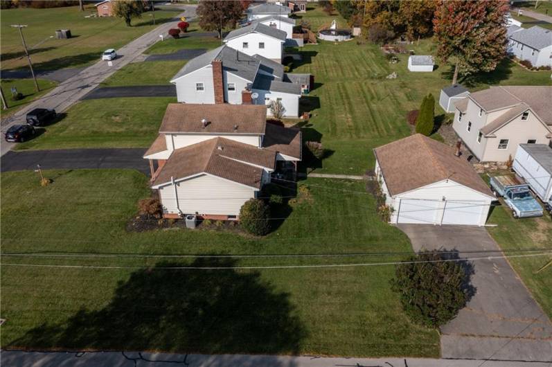 Aerial view, corner lot