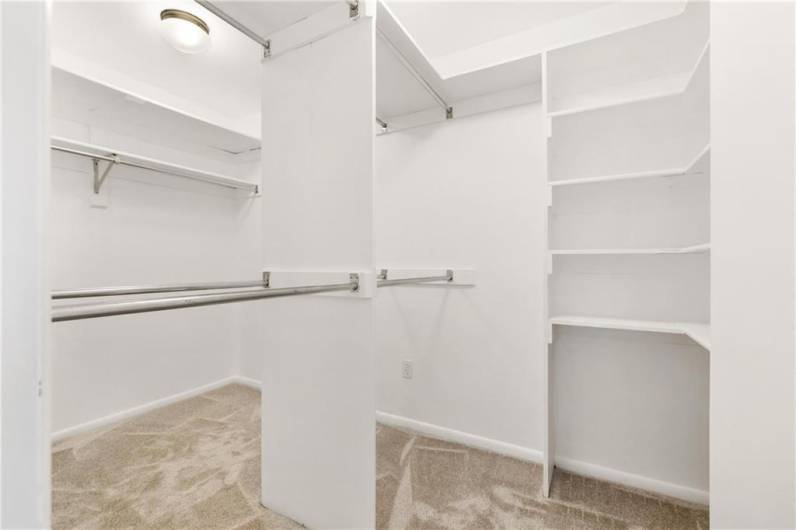 Giant 2-Sided Walk in Closet in Master Suite