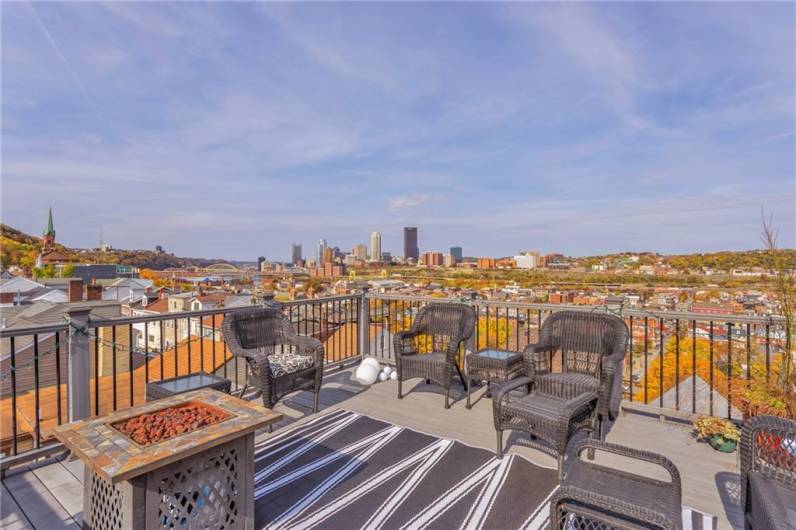 Expansive views of downtown Pittsburgh