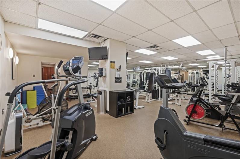 No need to leave your building with a gym in your building.