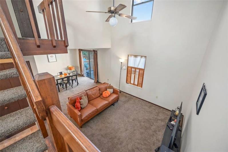 Looking into the Living/Dining area from the Staircase landing