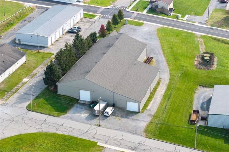 Back Aerial View.  The Roof on this building is new.