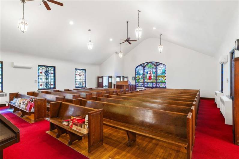 Gorgeous stained glass windows.