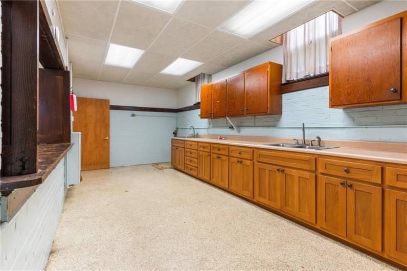 Room for Refrigerator in kitchen area.