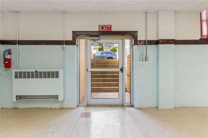 Basement access door to stairs & elevator.
