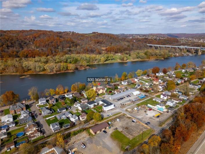 Aerial View of water front property.