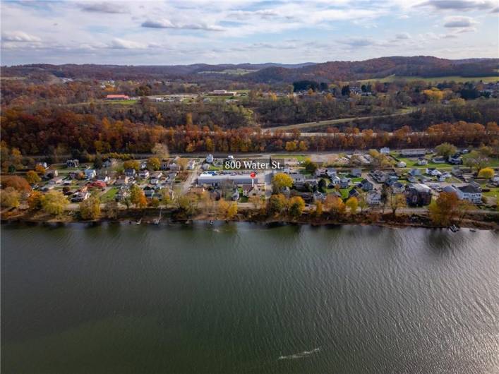 Aerial View of water front property.