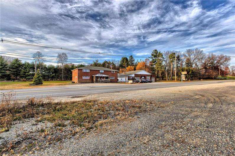 View from the opposite side of the road from additional parking area.