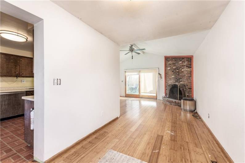 This little portion of the family room could be used as a little eating area or home office.