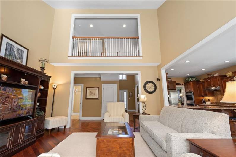 Stunning two story family room.