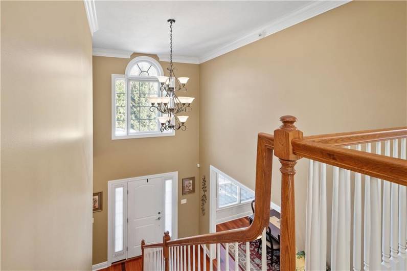 A two-story entryway abundant in natural light.