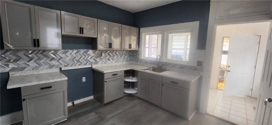 New cabinets, backsplash, counters! Brand new kitchen!