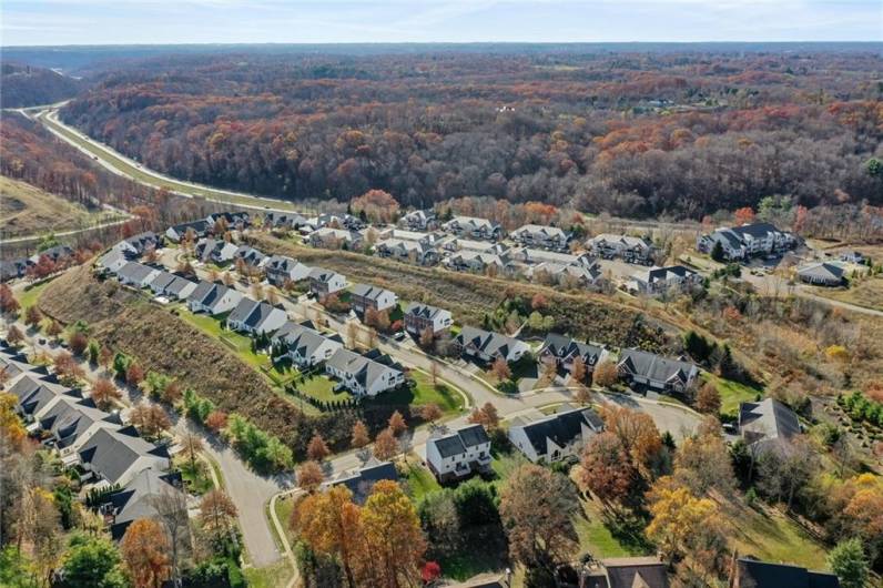 Arial View of the Legacy Village Community. Easy Access to Route 79.