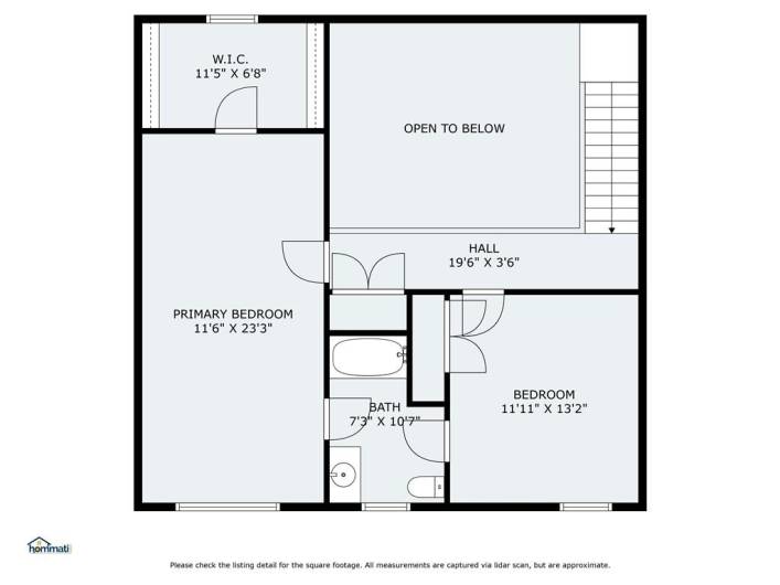 Floor Plan for the UPPER Level with measurements