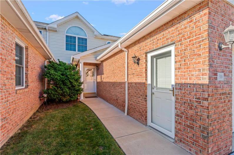 Front Door and Walkout of the 2 car Garage