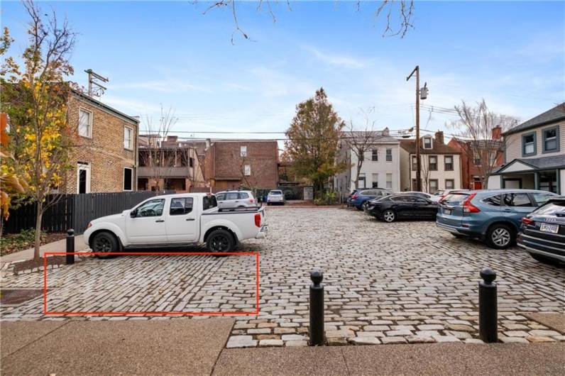 Reserved off-street parking space for 1726 Wharton St. is steps from your front door!