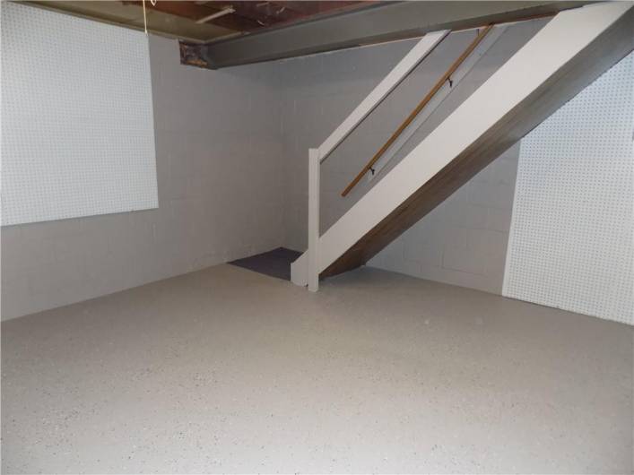 Freshly painted, clean, dry basement.