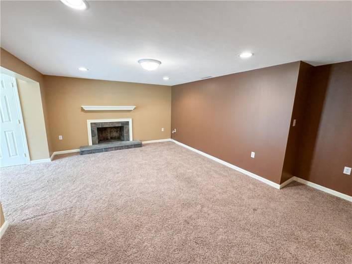 Nicely finished family room on the lower level.