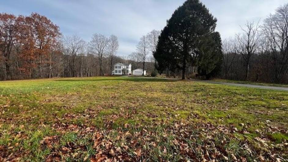 Looking from the garage to where the home used to be.