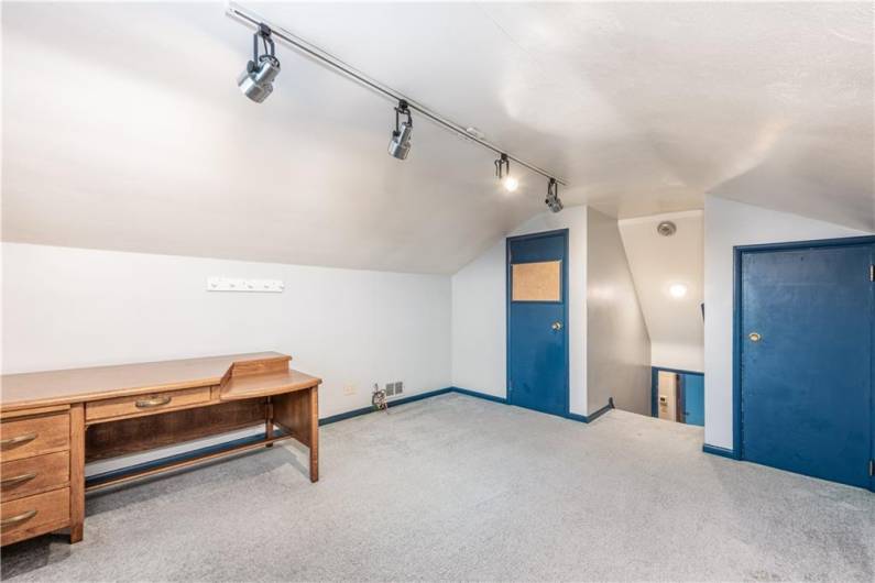 Bedroom #4 ~ great closet space and then hidden storage in the eves!  This room could also be a great bonus space or office.