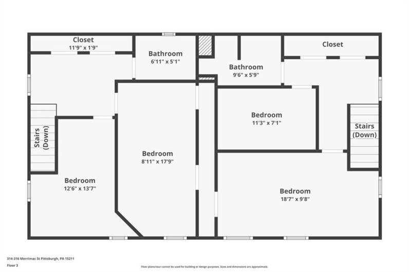 3rd Level - 314R & 316 Bedrooms