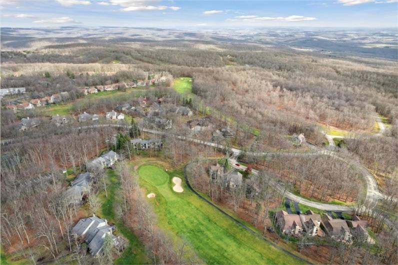 Aerial view of a portion of the golf club.