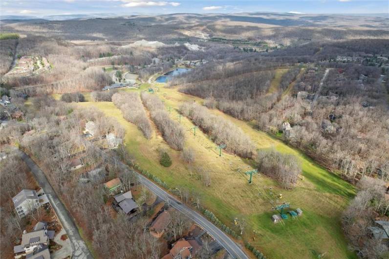 Aerial view of the Ski Slopes within walking distance to 1902 Hightop Court.