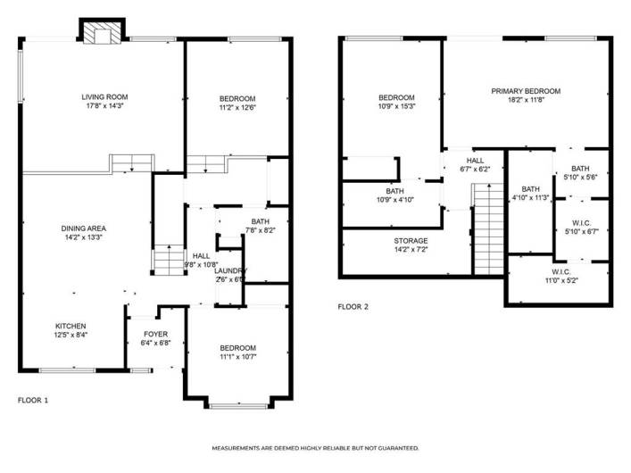 Main level and upper level floor plans