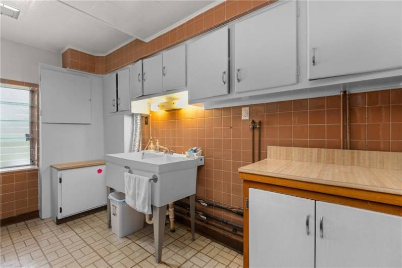 Utility room with room for a washer and dryer in the lower level