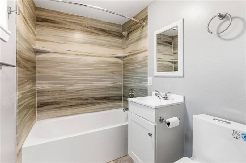 Everything in the bathroom is new and easy-to-clean!