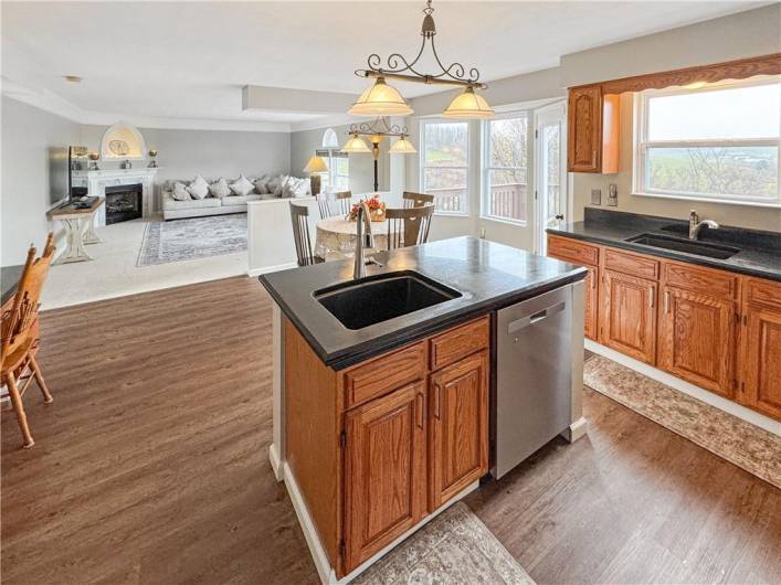 Two sinks in kitchen for easy prep work.