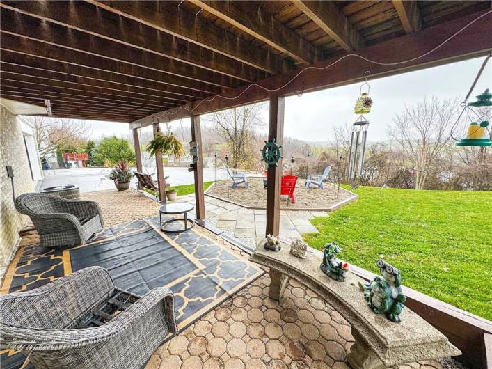 Patio area under the deck.