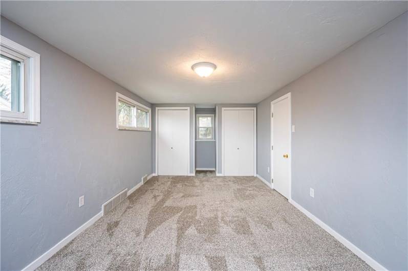 Another view of the second floor addition bedroom to show the closets and window nook.