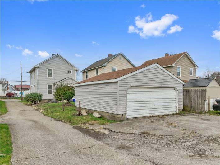 2 car detached garage plus additional off street parking.