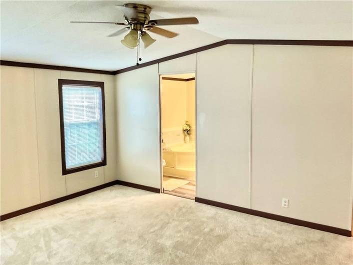 Master Bedroom with cathedral ceilings