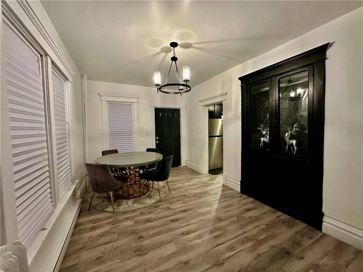 Dining room with built-in glassware closet