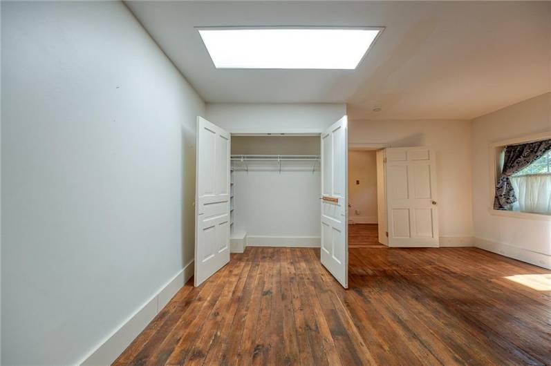 Plenty of natural light  due to windows and overhead skylight.