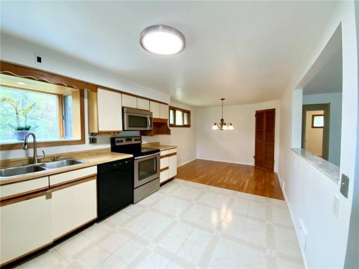 Kitchen opens to Dining Room