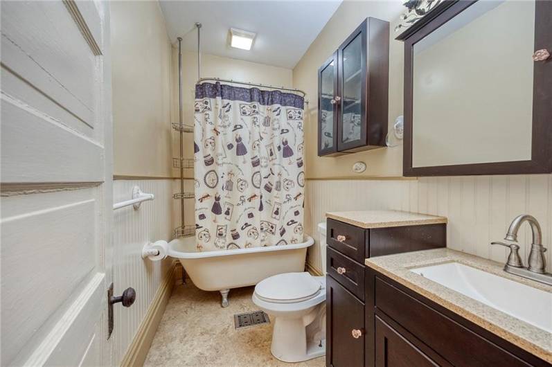 UPDATED SECOND FLOOR FULL BATH WITH CLAWFOOT TUB