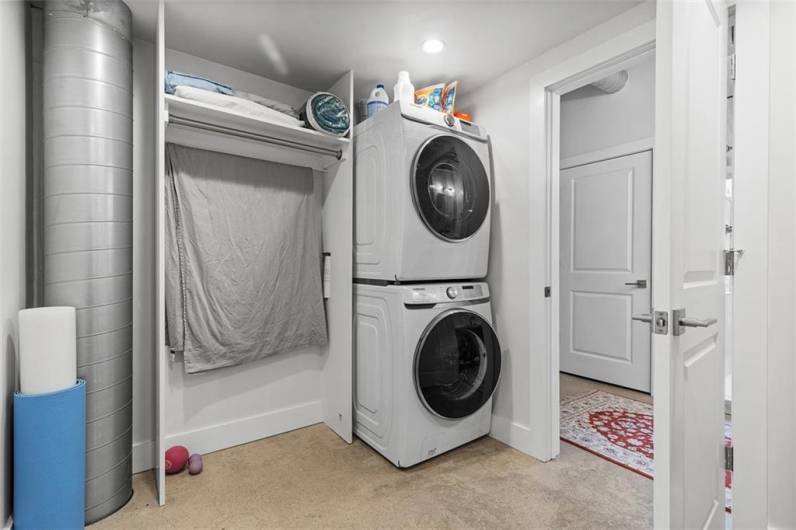 Laundry and walk in closet