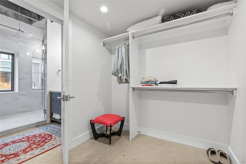 Laundry and walk in closet